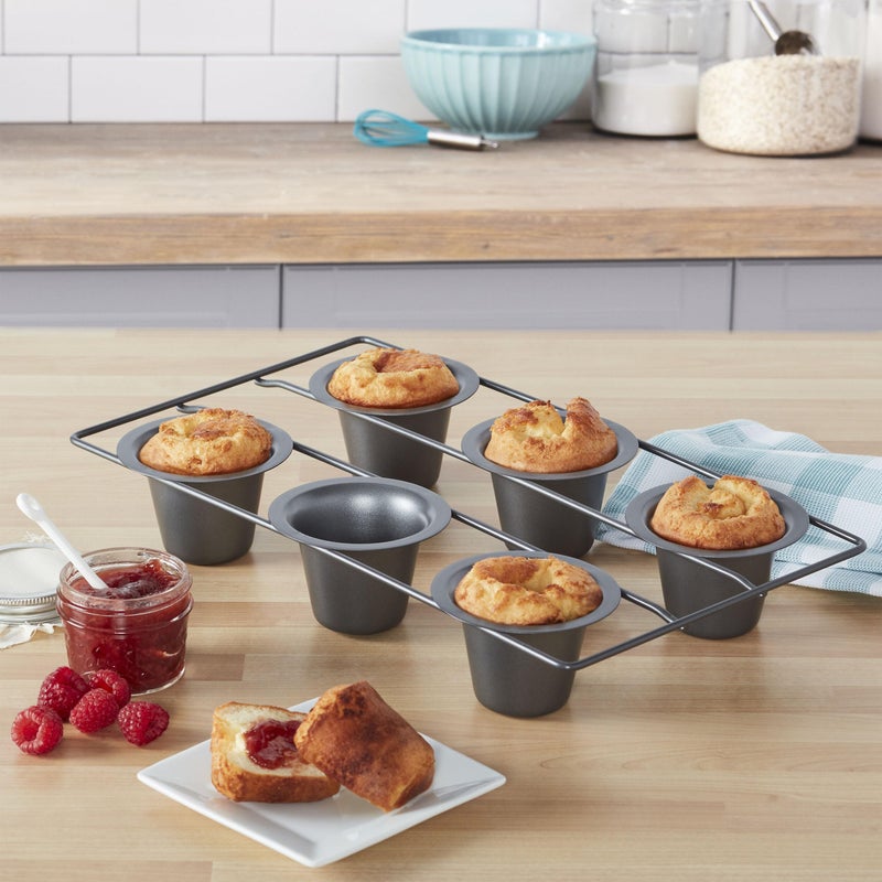 Chicago Metallic 6-Cup Popover Pan, Heavyweight Aluminized Steel with Nonstick Coating, Ideal for Yorkshire Pudding, Muffins, and Popovers - Image 4